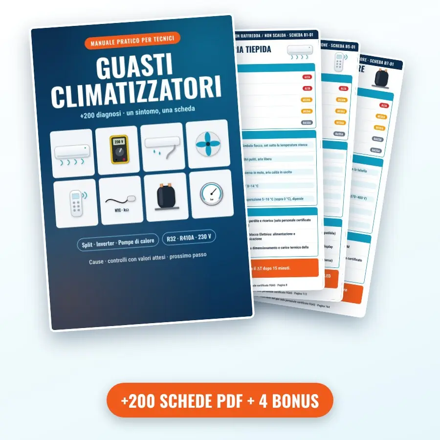 Manuale Guasti Climatizzatori: copertina e schede
